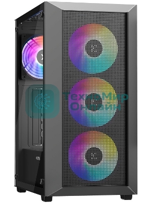 Компьютерный корпус XASTRA A406 4ARGB Black ATX/Mesh/tempered glass/4x120мм ARGB PWM fans/A406-4FC12A