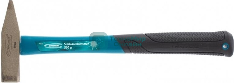Молоток слесарный Gross 10273 300 г, квадратный боек, фиберглассовая обрезиненная рукоятка