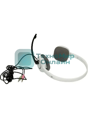 Гарнитура проводная с микрофоном Logitech H150 белый/черный 1.8м накладные оголовье (981-000453)