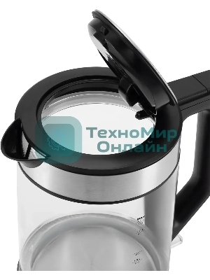 Чайник электрический Hyundai HYK-G3509 1.7 л, 2200 Вт, черный/прозрачный корпус: стекло/пластик