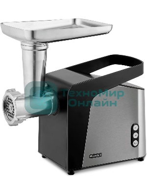 Мясорубка электрическая Rondell RDE-1455 серый, 2000 Вт, 3.0 кг/мин, реверс, защита от перегрузки, металлический лоток, насадки - 5