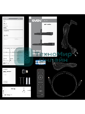 Саундбар SVEN SB-2055, черный, (80 Вт, Bluetooth, HDMI, ПДУ, Optical, USB, дисплей)
