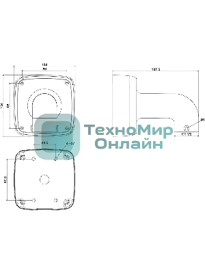 Настенный кронштейн для камер серий SD42, SD32, SD29, HDBW2, HDBW3, HDBW4, EB1 Wall Mount PFB302S