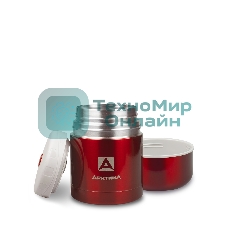 Термос Арктика 302-500 красный, широкое горло 0,5 л для супа и еды, холод/тепло 12 ч