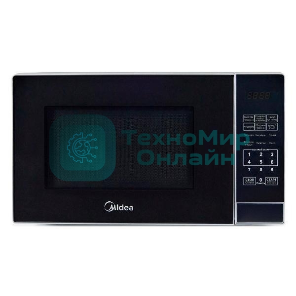 Микроволновая печь Midea EG720CR1-S черный, 20 л, 700 Вт, переключатели - сенсор