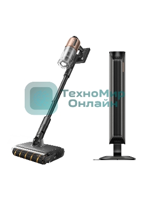 Пылесос вертикальный Dreame Cordless Vacuum Cleaner Z20AquaCycle Station черный/золотистый, питание от аккумулятора, 250 Вт, уборка влажная/сухая, пылесборник 0.6 л