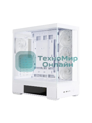 Компьютерный корпус ZALMAN P40 DS, ATX, белый, WINDOW, 9.1-inch LCD screen, 2xCombo(2.5” or 3.5”), 1x2.5”, 1xUSB TYPE-C, 2xUSB 3.0, SIDE 3x120мм ARGb, REAR 1x120мм ARGb