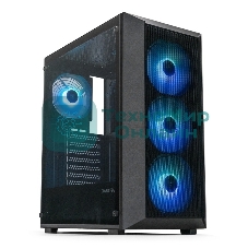 Компьютерный корпус XASTRA A406 4ARGB Black ATX/Mesh/tempered glass/4x120мм ARGB PWM fans/A406-4FC12A