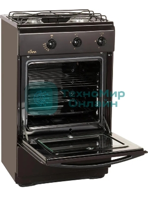 Плита газовая Flama CG 3202 B коричневый, конфорок 2 шт, духовка 30 л, 50 см x 85 см x 35 см