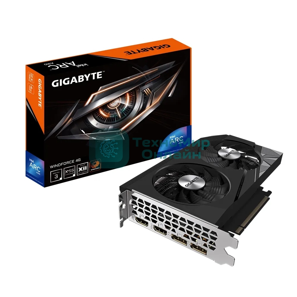 Видеокарта Gigabyte GV-IA310WF2-4GD INTEL ARC A310 4Gb 64bit GDDR6 2000/15500 HDMIx2 DPx2 HDCP Ret