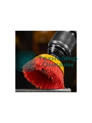 Щетка для дрели Denzel 75 мм, чашка, со шпилькой, нейлоновая щетина