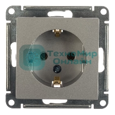 Механизм розетки 1-м СП AtlasDesign с заземл. 16А алюм. SchE ATN000343