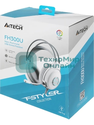 Гарнитура A4Tech Fstyler FH300U белый, проводная, подсветка