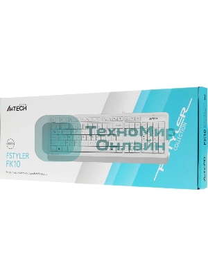 Клавиатура проводная A4Tech Fstyler FK10, USB, белый/серый