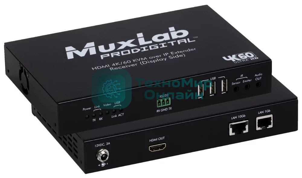 Приемник HDMI KVM OVER IP MuxLab 500760-RX-KVM поддержка 4К60 (SDVoE)