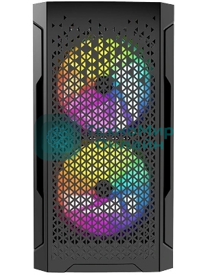 Компьютерный корпус Powercase Mistral Micro Z3B Mesh LED, Tempered Glass, 2x 140мм + 1х 120мм 5-color fan, черный, mATX (CMIMZB-L3)
