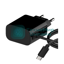 Сетевое зарядное устройство Maxvi CHL-240T 2.4A, with Type-C cable, черный