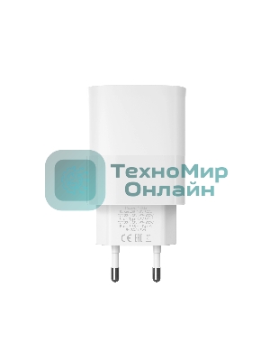 Сетевое зарядное устройство MORE CHOICE NC81a СЗУ 1USB+1Type-C 3.0A PD 20W+ QC3.0, белый