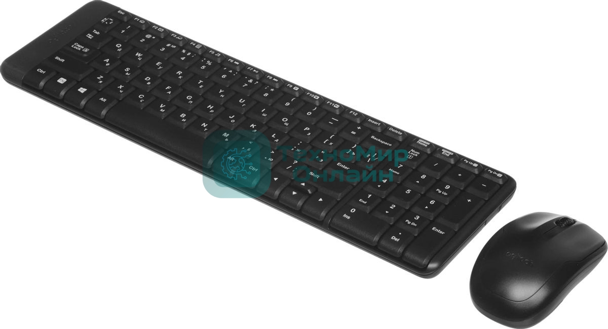 Комплект клавиатура+мышь Logitech MK220 беспроводной, USB, 1000 DPI, чёрный