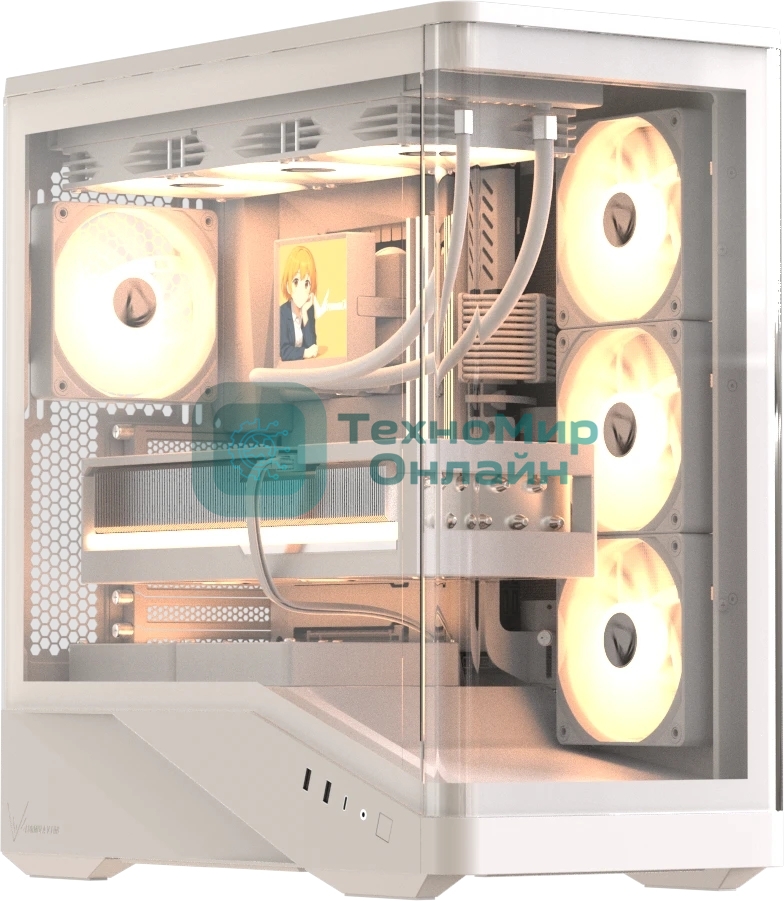 Компьютерный корпус Formula V Line Crystal U9 PA White, ATX, TYPE-C*1, USB3.0*2, Curved Glass, SIDE 3x PERFORMANCE ARGB, REAR 1x PERFORMANCE ARGB