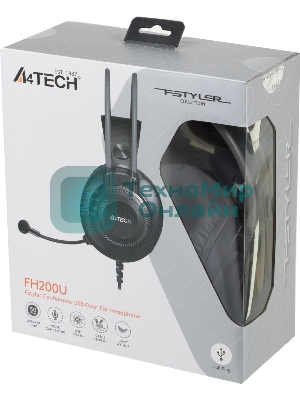 Гарнитура A4Tech Fstyler FH200U серый, проводная