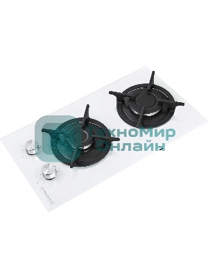 Газовая варочная панель Maunfeld EGHG.32.1CW/G, 2 конфорки, закаленное стекло, белый