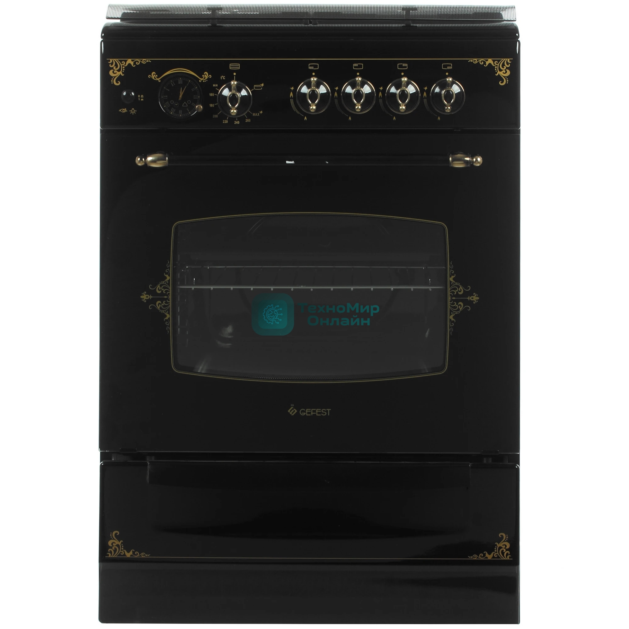 Плита газовая Gefest ПГ 6100-03 0179 черный, конфорок 4 шт, духовка 52 л, 60 см x 85 см x 60 см