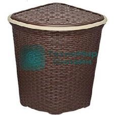 Корзина для белья VIOLET Ротанг 60л угловая (коричневый) 235001