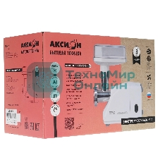 Мясорубка электрическая Аксион М14.02 белый, 600 Вт, 0.7 кг/мин, насадки - 6