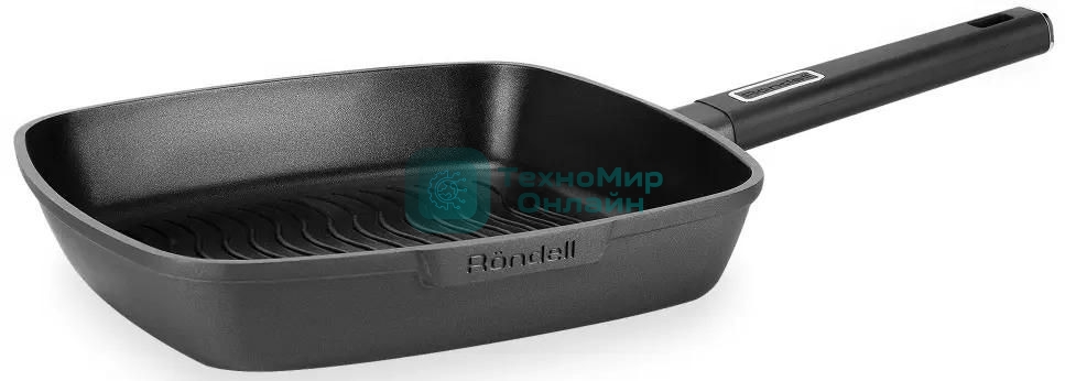 Сковорода-гриль Rondell Craft RDA-1485, 28 см, 28x28, антипригарное покрытие, черный