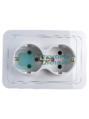Розетка 2-м CLASSICO с заземл. 2128 белый ASD/IN HOME 4680005959921