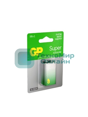 Алкалиновая батарейка GP Super Alkaline G-Tech 9V Крона - 1 шт. на блистере (1 шт.)