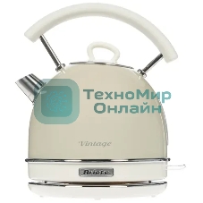 Чайник электрический Ariete Vintage 2877/03. Мощность 2000 Вт, объем 1.7 л, бежевый (6/48)