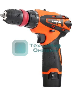 Дрель-шуруповерт аккумуляторная Patriot BR 115Li, Аккумуляторная, 16В, 2 АКБ, Кейс