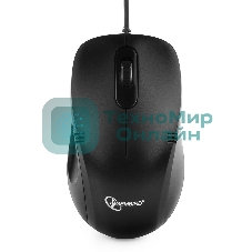 Мышь проводная Gembird MOP-110 черный, 1000 dpi, USB, кнопки - 3