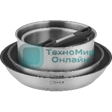 Набор Rondell RDS-1315, 5 предм: Кастрюли б/кр 16 см (1,4 л), 20 см (2,8 л), сковороды б/кр 26x5 см, 28x5 см, съемная