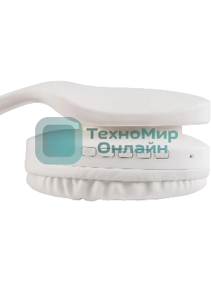 Беспроводные/проводные наушники Hyundai H-HP104 белый, накладные, Bluetooth + проводной, до 6 ч