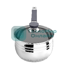 Сотейник Lara LR03-47 2.1 л, с крышкой, 16 см, нержавеющая сталь