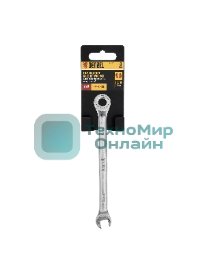 Ключ комбинированный трещоточный Denzel 8 мм, CrV, матовый хром