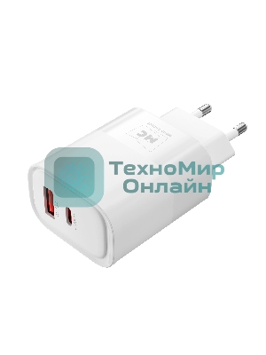 Сетевое зарядное устройство MORE CHOICE NC81a СЗУ 1USB+1Type-C 3.0A PD 20W+ QC3.0, белый