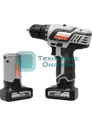 Дрель-шуруповерт ИНТЕРСКОЛ ДА-18ЭР, 12 В, 2 Ач, 35 Нм, щеточный