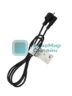 Кабель компьютер-розетка 220V EURO VDE 3G*1.0мм2 медь TELECOM TE021-CU 1,8м