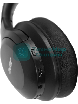 Беспроводные/проводные наушники Acer OHR304 черный, полноформатные, Bluetooth + проводной, активное шумоподавление