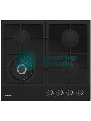 Газовая варочная поверхность Hotpoint HGSL 62 F/BK, независимая, черный