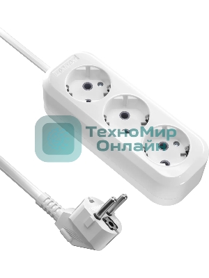 Удлинитель DEFENDER (99369) R330 16 А, 3 роз х 10 м, белый