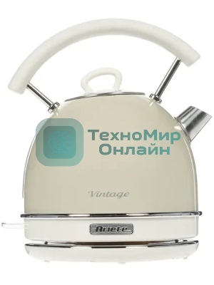 Чайник электрический Ariete Vintage 2877/03. Мощность 2000 Вт, объем 1.7 л, бежевый (6/48)