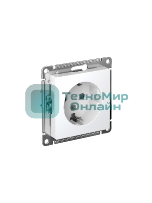 Механизм розетки 1-м СП AtlasDesign с заземл. 16А белый, SchE ATN000143
