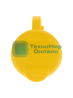 Розетка переносная влагозащищенная Rexant с крышкой, с/з, 16 А, IP44, каучук, желтый