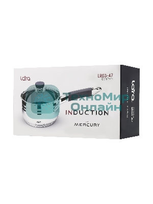 Сотейник Lara LR03-47 2.1 л, с крышкой, 16 см, нержавеющая сталь