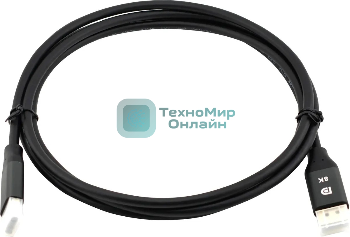 Кабель аудио-видео Cactus CS-DP-DP-1.4-2 DisplayPort (m)/DisplayPort (m) 2м. позолоч.конт. черный